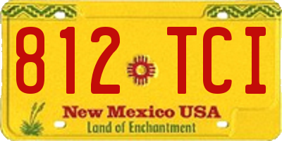 NM license plate 812TCI