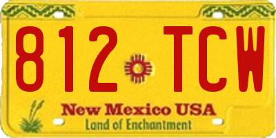 NM license plate 812TCW