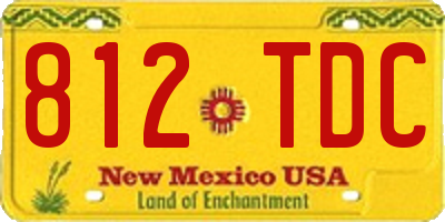 NM license plate 812TDC