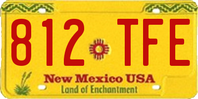 NM license plate 812TFE
