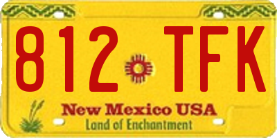 NM license plate 812TFK