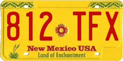 NM license plate 812TFX