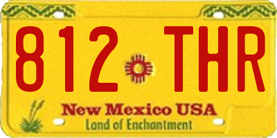 NM license plate 812THR