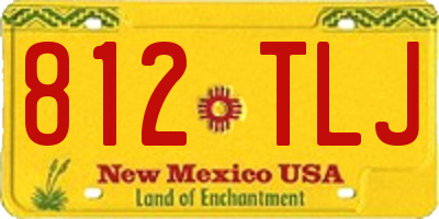 NM license plate 812TLJ