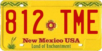 NM license plate 812TME