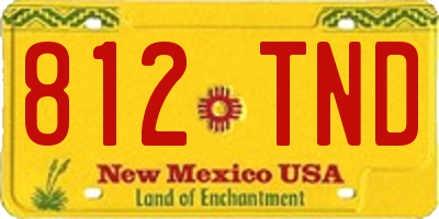 NM license plate 812TND