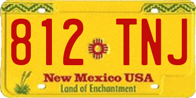 NM license plate 812TNJ