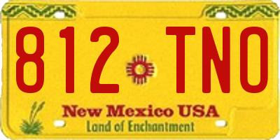 NM license plate 812TNO
