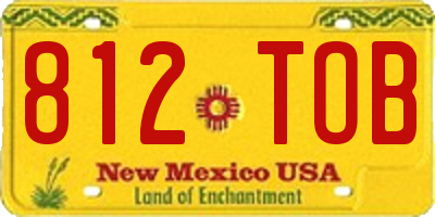 NM license plate 812TOB