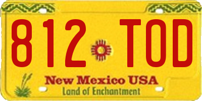 NM license plate 812TOD