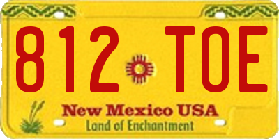NM license plate 812TOE