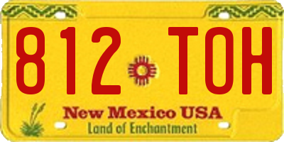 NM license plate 812TOH
