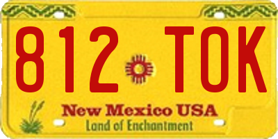 NM license plate 812TOK