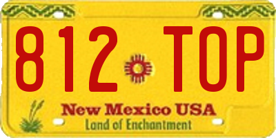 NM license plate 812TOP