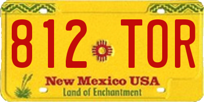 NM license plate 812TOR