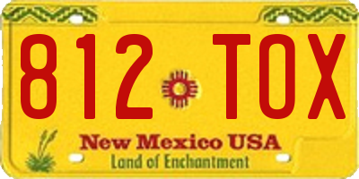 NM license plate 812TOX