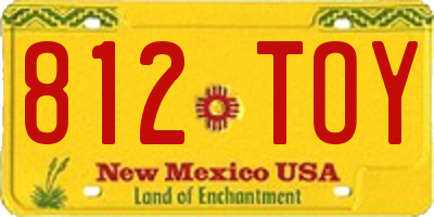 NM license plate 812TOY
