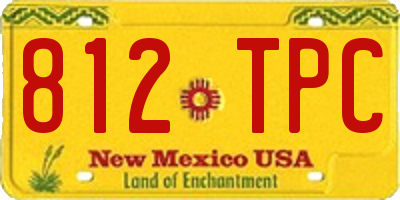 NM license plate 812TPC