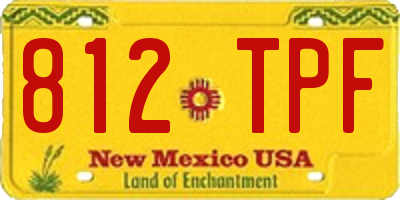 NM license plate 812TPF