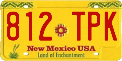 NM license plate 812TPK