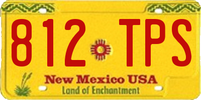 NM license plate 812TPS