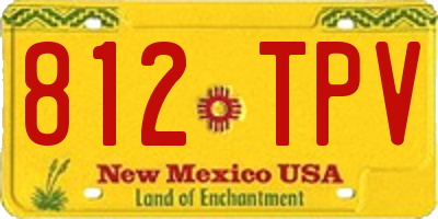 NM license plate 812TPV