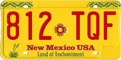 NM license plate 812TQF