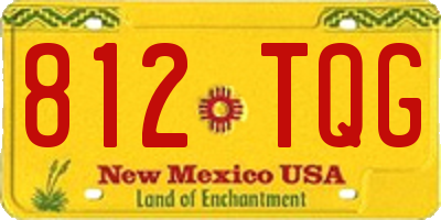 NM license plate 812TQG