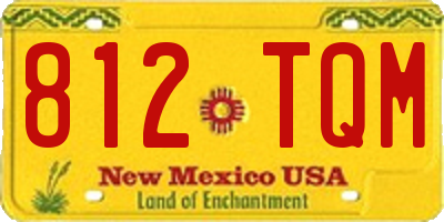 NM license plate 812TQM