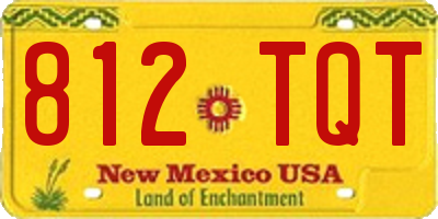 NM license plate 812TQT
