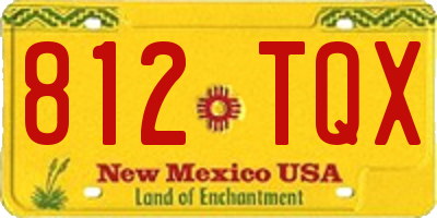 NM license plate 812TQX