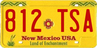 NM license plate 812TSA