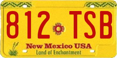 NM license plate 812TSB