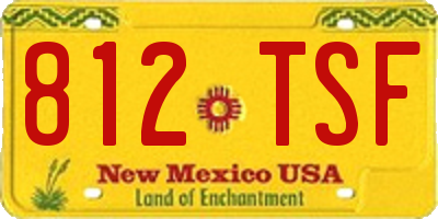 NM license plate 812TSF