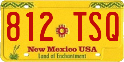 NM license plate 812TSQ