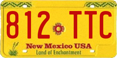 NM license plate 812TTC