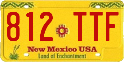 NM license plate 812TTF