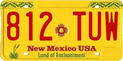 NM license plate 812TUW