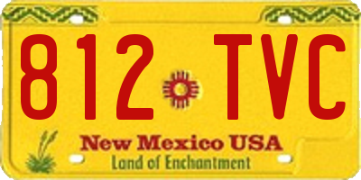 NM license plate 812TVC