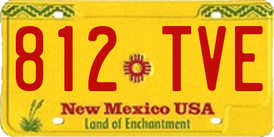 NM license plate 812TVE