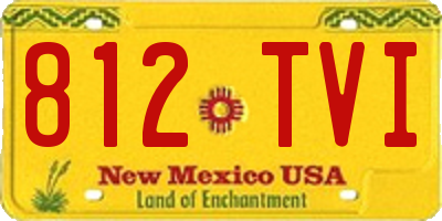 NM license plate 812TVI