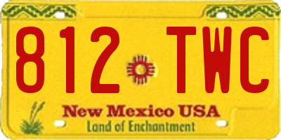 NM license plate 812TWC