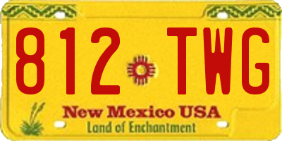 NM license plate 812TWG