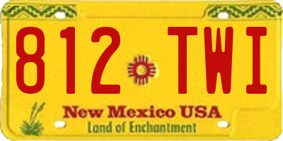 NM license plate 812TWI