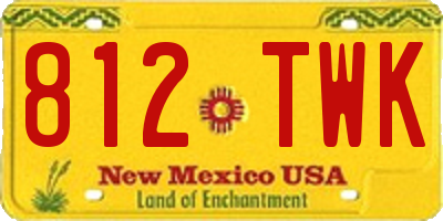 NM license plate 812TWK