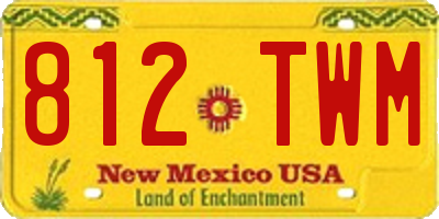 NM license plate 812TWM