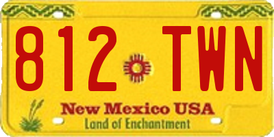 NM license plate 812TWN