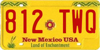 NM license plate 812TWQ