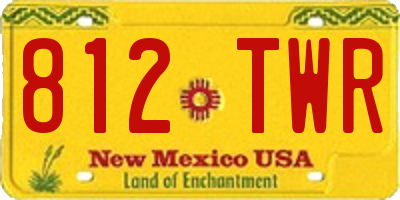 NM license plate 812TWR