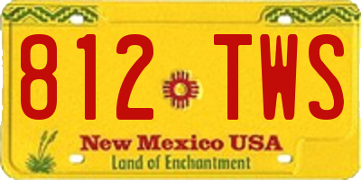 NM license plate 812TWS